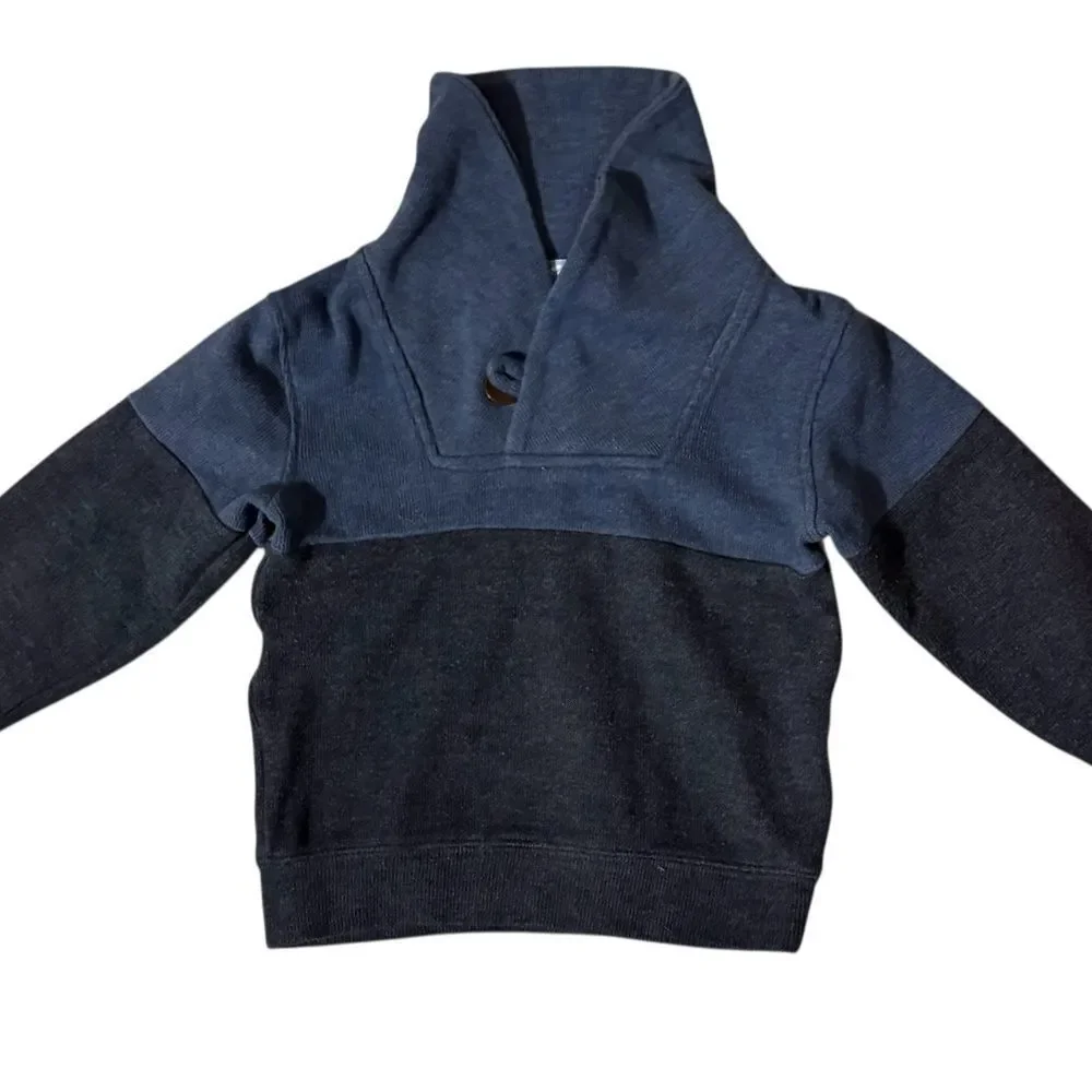 Kapital Navy Blue Toddler Kids Shawl Collar Sweater